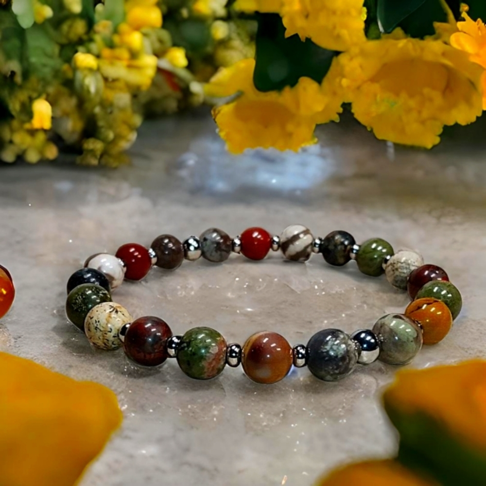 Multi Jasper Beaded Bracelet